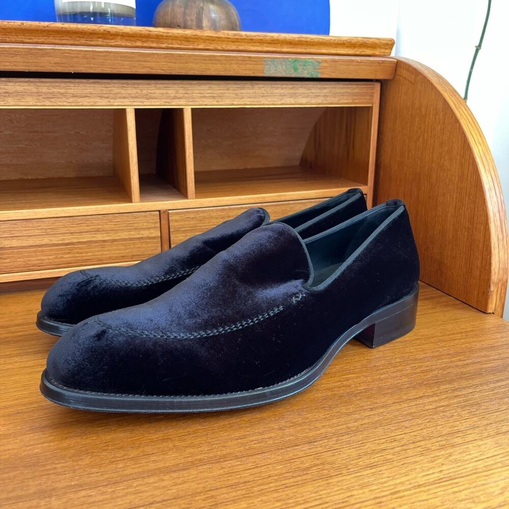 Brioni velvet slip on loafer